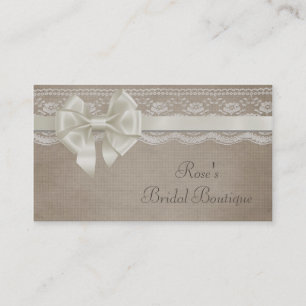 Rustic Vintage Burlap & Lace Business Card