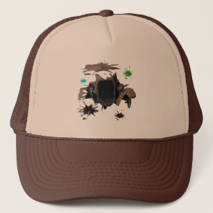 Rustic Vintage Car Grunge Art, Trucker Hat