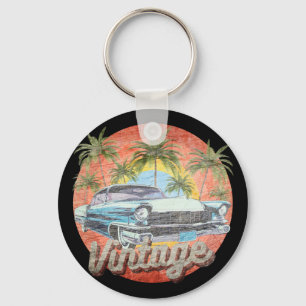 Rustic Vintage Car Summer Vacation Keychain