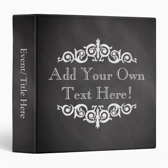 Rustic Vintage Chalkboard Custom Personalized Binder (Front/Spine)
