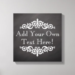 Rustic Vintage Chalkboard Custom Personalized Canvas Print