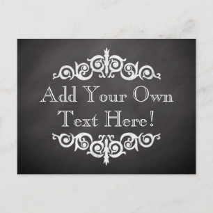 Rustic Vintage Chalkboard Custom Personalized Postcard