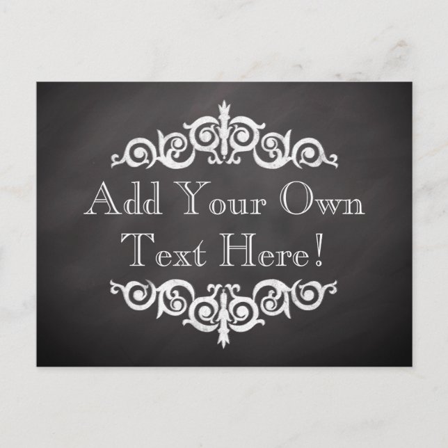 Rustic Vintage Chalkboard Custom Personalized Postcard (Front)