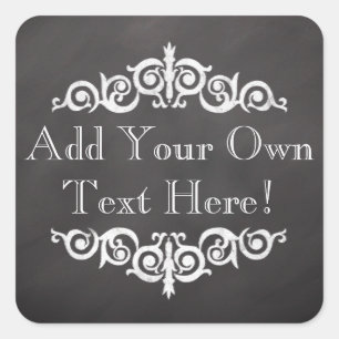 Rustic Vintage Chalkboard Custom Personalized Square Sticker