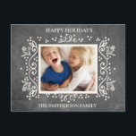 Rustic Vintage Chalkboard Photo Happy Holidays Holiday Postcard<br><div class="desc">Cute rustic vintage chalkboard "Happy Holidays" (or any greeting you would like) family photo greeting card personalized with a favourite photo and your family name.</div>