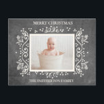 Rustic Vintage Chalkboard Photo Merry Christmas Holiday Postcard<br><div class="desc">Cute rustic vintage chalkboard "Merry Christmas" (or any greeting you would like) family photo greeting card personalized with a favourite photo and your family name.</div>