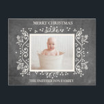 Rustic Vintage Chalkboard Photo Merry Christmas Holiday Postcard<br><div class="desc">Cute rustic vintage chalkboard "Merry Christmas" (or any greeting you would like) family photo greeting card personalized with a favourite photo and your family name.</div>