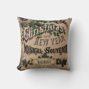 Rustic Vintage Christmas Decoration Personalized Throw Pillow