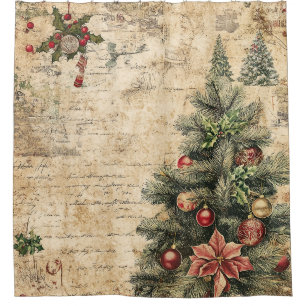 Rustic Vintage Christmas Tree Pinecone Pattern