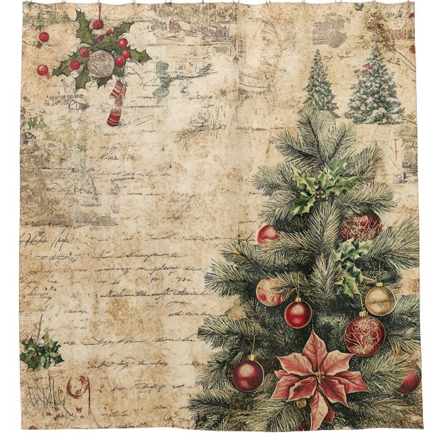 Rustic Vintage Christmas Tree Pinecone Pattern (Front)
