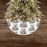 Rustic vintage Christmas tree skirt watercolor<br><div class="desc">Winter design theme,  watercolor painting illustration with the rustic details.</div>