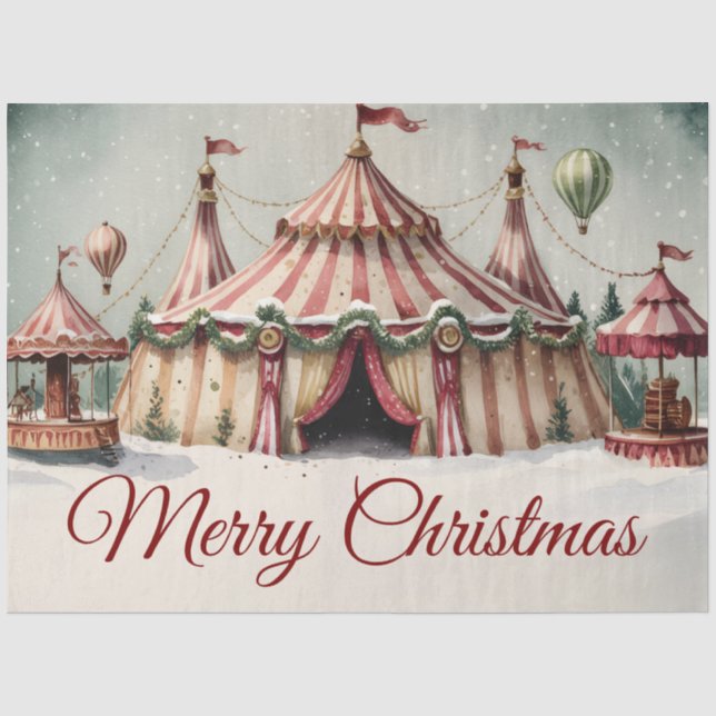 Rustic Vintage Circus Tent Tissue Paper (Front)