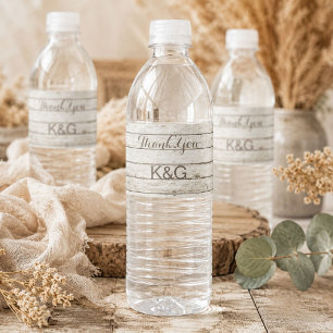 rustic vintage country barnwood barn wedding water bottle label