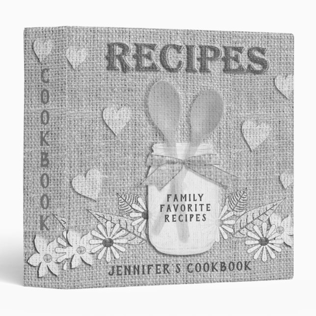 Rustic Vintage Country Black and Whit Binder (Front/Spine)