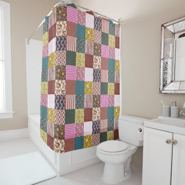 Rustic Vintage Country Patchwork Quilt Pattern  (In Situ)