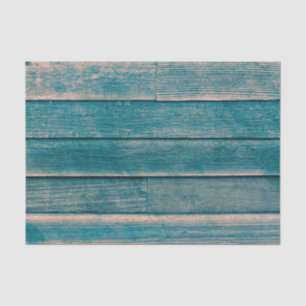 Rustic Vintage Country Teal Wood Grain Texture Tissue Paper