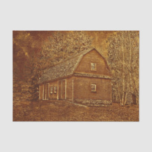 Rustic Vintage Country Texture Rust Red Barn Tissue Paper