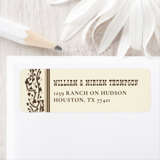 Rustic Vintage Cowboy Western Barn Elegant Address (Insitu)