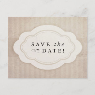 Rustic Vintage Cream Save the Dates Date