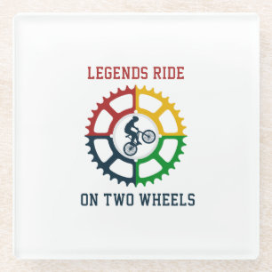 Rustic Vintage Cycling Spiral Glass Coaster
