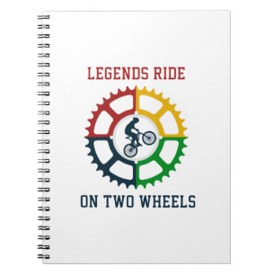 Rustic Vintage Cycling Spiral  Notebook