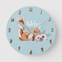 Rustic Vintage Deer Forest Floral Nursery Wall Art