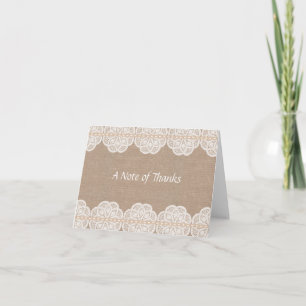 Rustic Vintage Doily Thank You Card