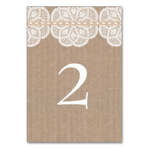 Rustic Vintage Doily Wedding Table Card