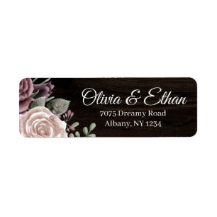 Rustic vintage Dusty Rose Flowers Wood