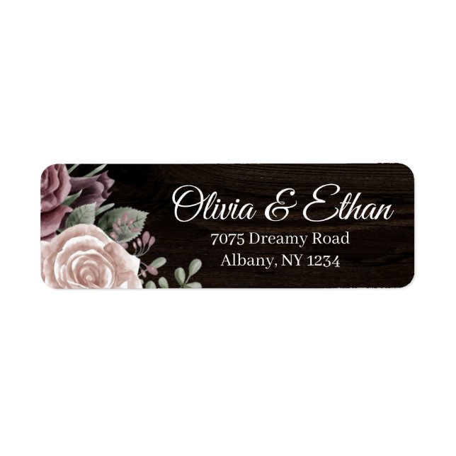 Rustic vintage Dusty Rose Flowers Wood (Front)