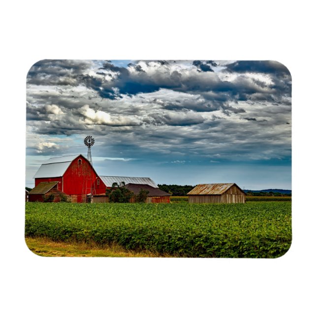 Rustic Vintage Farm Growing Soybeans Magnet (Horizontal)