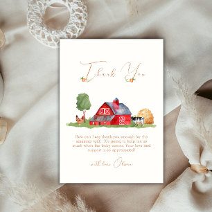 Rustic Vintage Farmers Market Barnyard Baby Shower Thank You Card