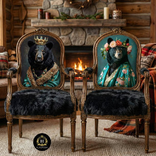 Rustic Vintage Floral Crown Queen Bear Decoupage Tissue Paper