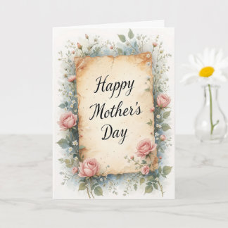 Rustic Vintage Floral Mothers Day Mum Card