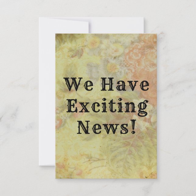 Rustic Vintage Floral Save The Date (Front)