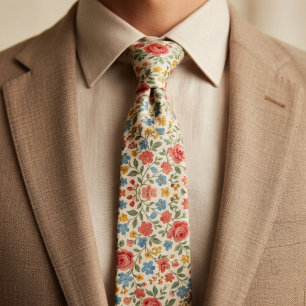 Rustic Vintage Floral Tie