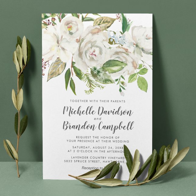 Rustic Vintage Floral Wedding Invitation (Creator Uploaded)