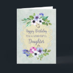 Rustic Vintage Flowers Daughter Birthday Card<br><div class="desc">Birthday card for daughter with rustic vintage flowers and lace and thoughtful verse.</div>