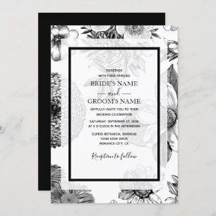 Rustic Vintage Flowers Wedding Invitations