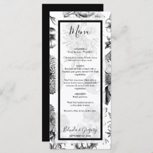 Rustic Vintage Flowers Wedding  Menu