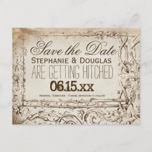 Rustic Vintage Frame Save the Date Postcards