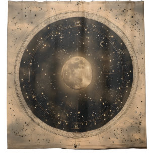 Rustic Vintage Full Moon Celestial Design