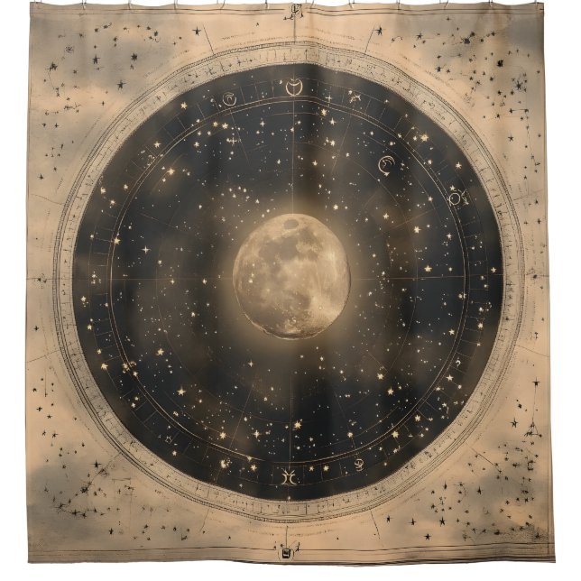 Rustic Vintage Full Moon Celestial Design (Front)