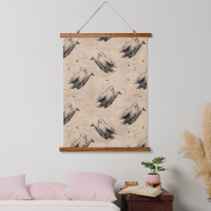 Rustic Vintage Ghost Pattern (2) Hanging Tapestry