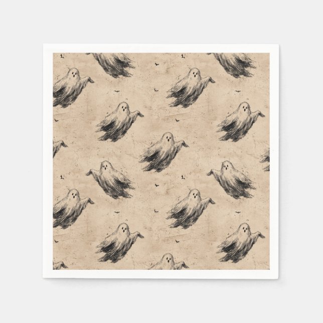 Rustic Vintage Ghost Pattern (2) Napkin (Front)