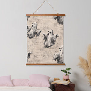 Rustic Vintage Ghost Pattern Hanging Tapestry