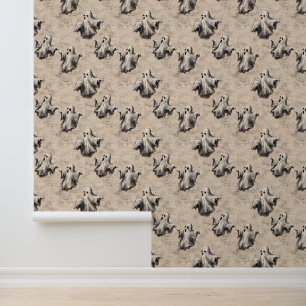 Rustic Vintage Ghost Pattern Wallpaper
