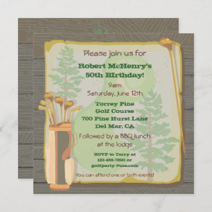 Rustic Vintage Golf Party Tournoi Invitation