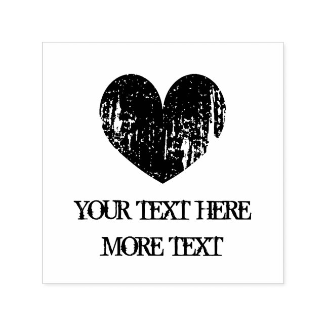 Rustic vintage heart self inking wedding stamp (Design)