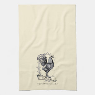 Rustic Vintage Hen Family Name Farm Kitchen Towel